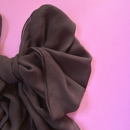 The Double-Layered Silk Chiffon Scarf – Brown