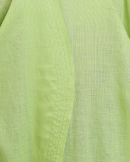 The Two-Toned Wavy Abaya in lime green and white