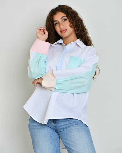 The Combination Shirt in six-tone linen