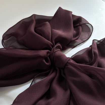The à la Leen Single-Layered Silk Scarf- Rich Burgundy