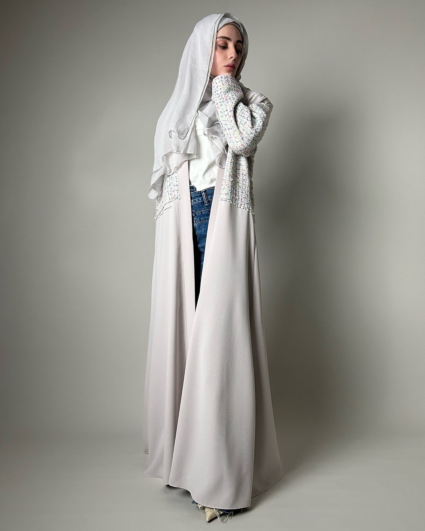 The Abaya- Off-Shoulders in Candy White 🍭✨