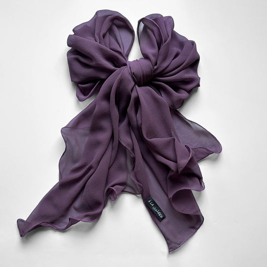 The à la Leen Single-Layered Silk Scarf- Purple