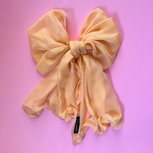 The à la Leen Single-Layered Silk Scarf- Peach Sorbet