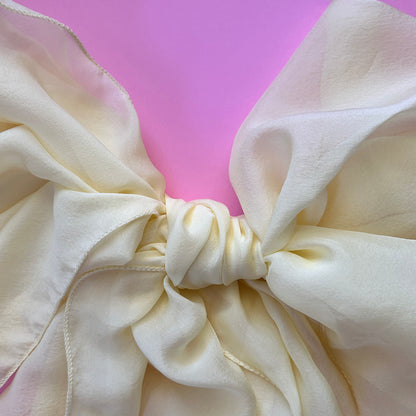 The Single-Layered Silk Chiffon Scarf – Limoncello Yellow