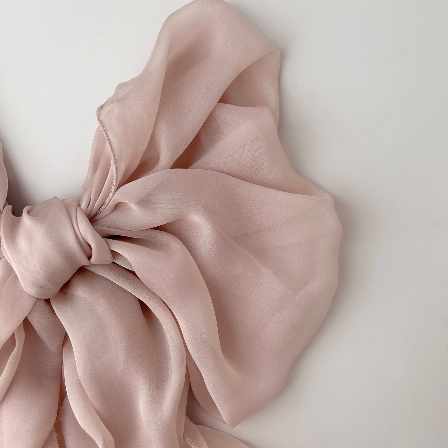 The Single-Layered Silk Chiffon Scarf – Nude Ballet Pink