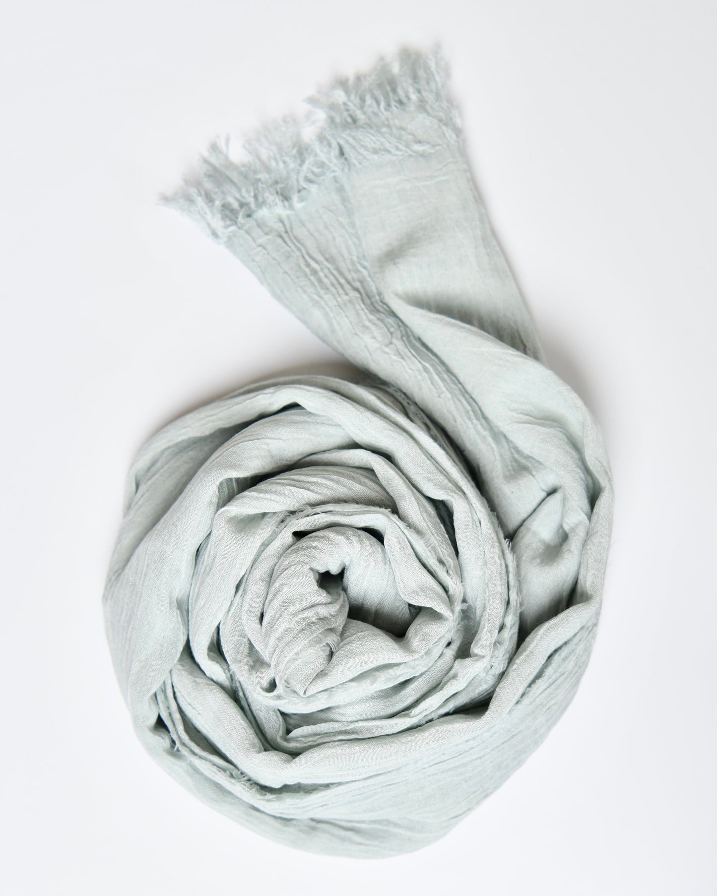 The Cotton Scarf in pastel mint