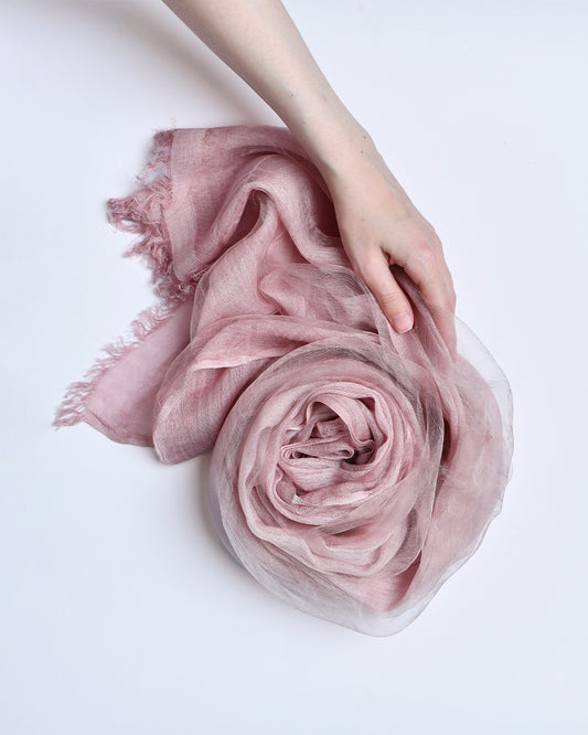 organzaXcotton double-layered scarf in cherry blossom