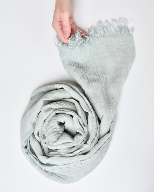 The Cotton Scarf in pastel mint