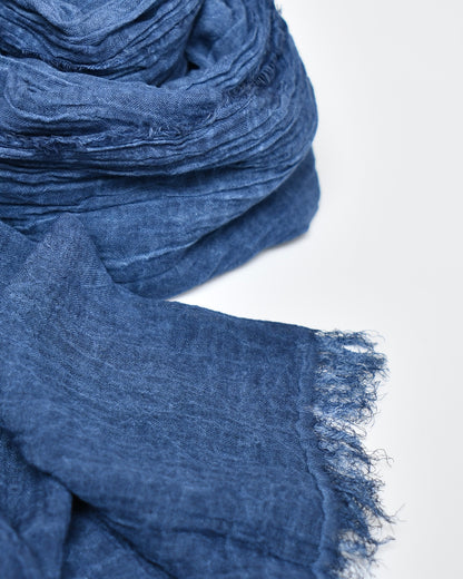 The Cotton Scarf in navy blue