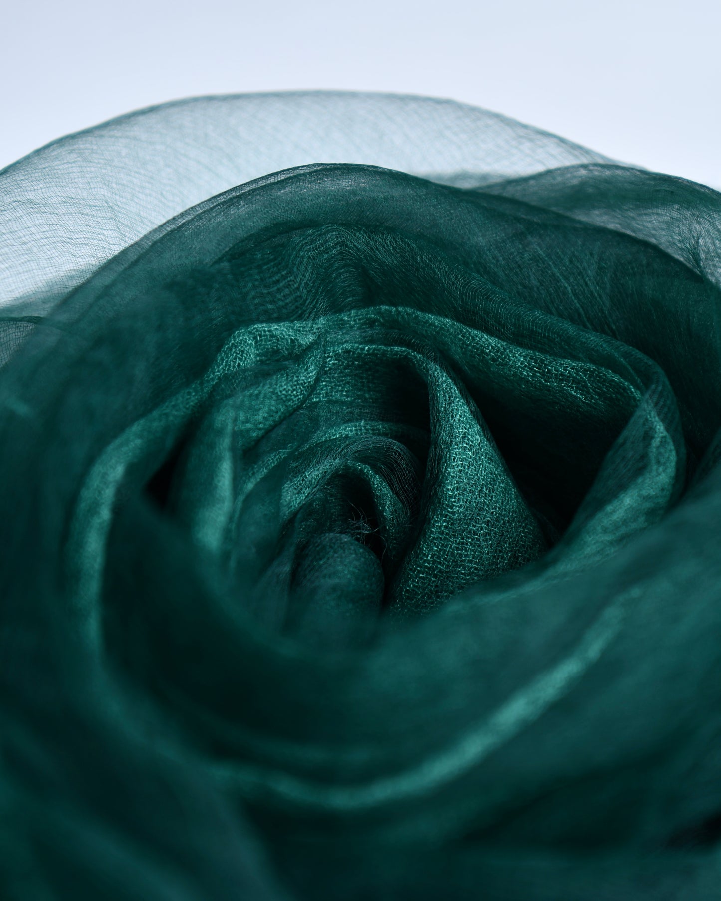 organzaXcotton double-layered scarf in emerald green