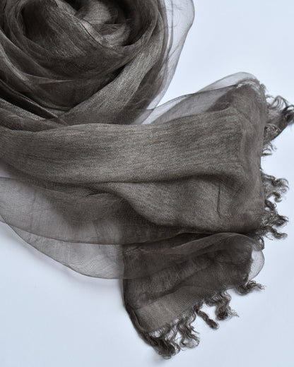 The OrganzaXCotton Double-Layered Scarf in Mocha Luxe