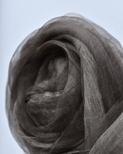 The OrganzaXCotton Double-Layered Scarf in Mocha Luxe