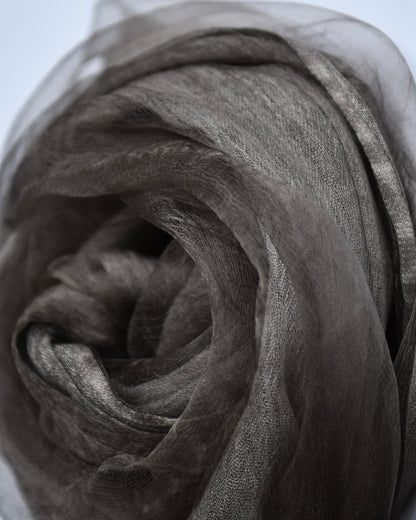 The OrganzaXCotton Double-Layered Scarf in Mocha Luxe