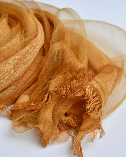 The OrganzaXCotton Double-Layered Scarf in Retro Mustard