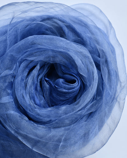The OrganzaXCotton Double-Layered Scarf in Twilight Blue