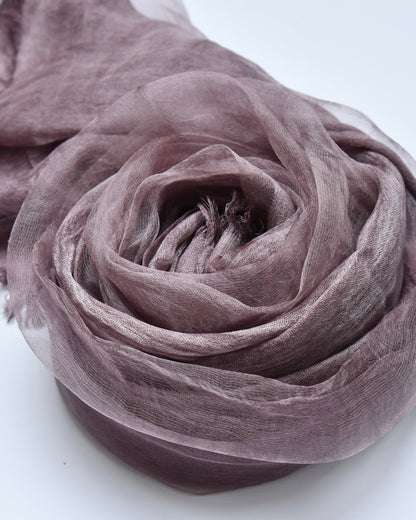 The OrganzaXCotton Double-Layered Scarf in Muted Lavender