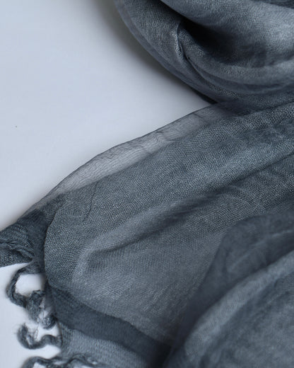 The OrganzaXCotton Double-Layered Scarf in Blue Grey