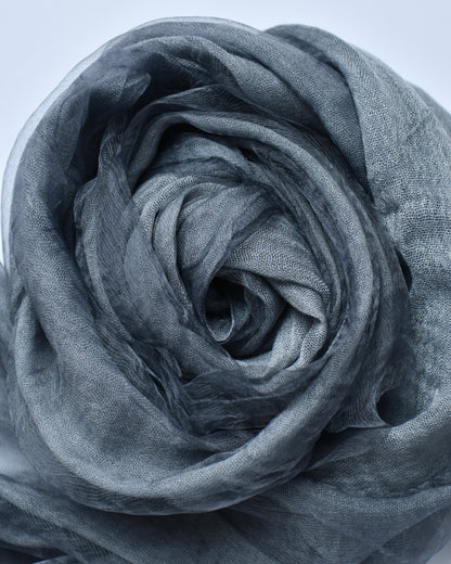 The OrganzaXCotton Double-Layered Scarf in Blue Grey