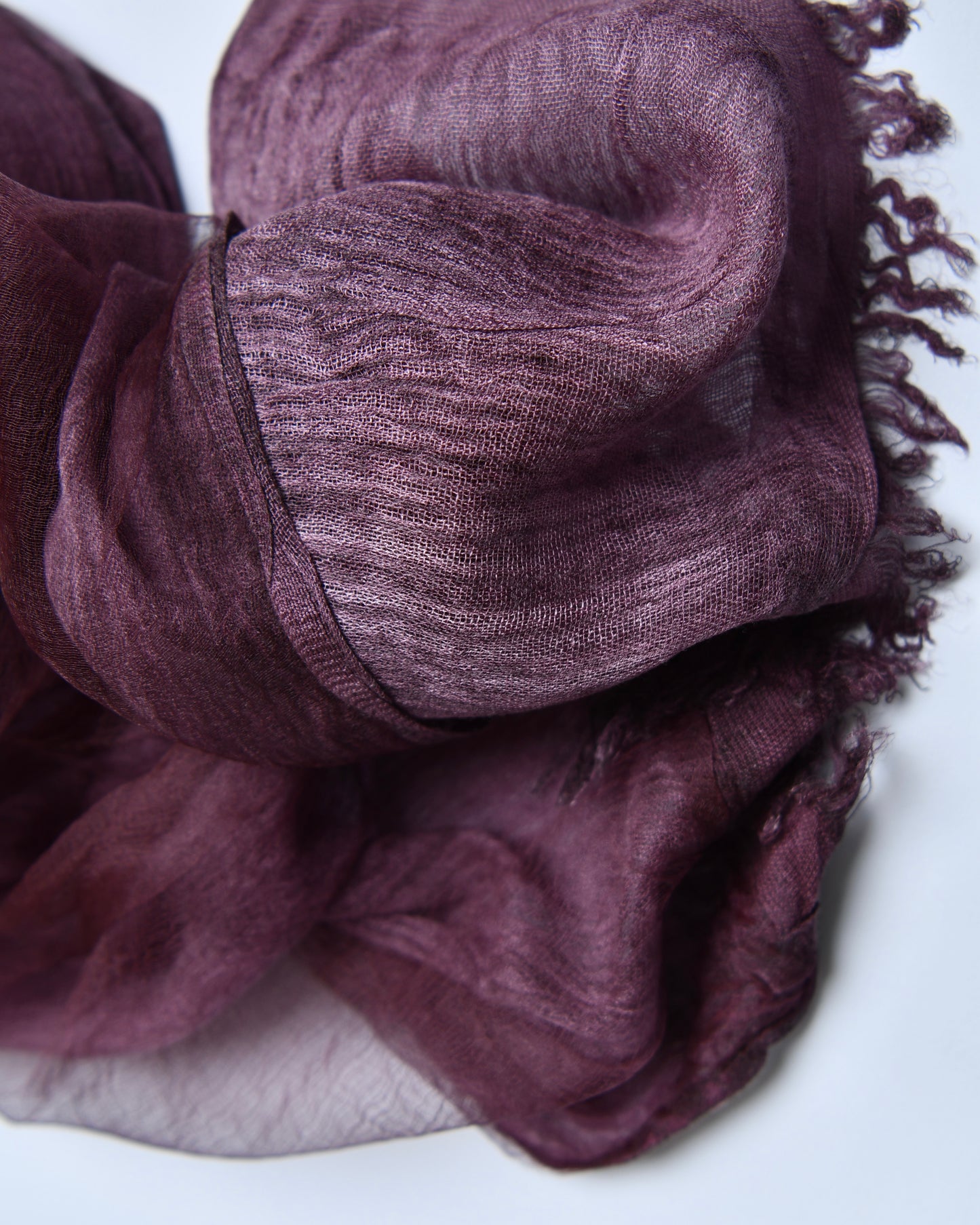 organzaXcotton double-layered scarf in plum