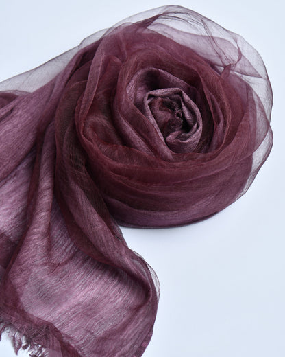 The OrganzaXCotton Double-Layered Scarf in Plum
