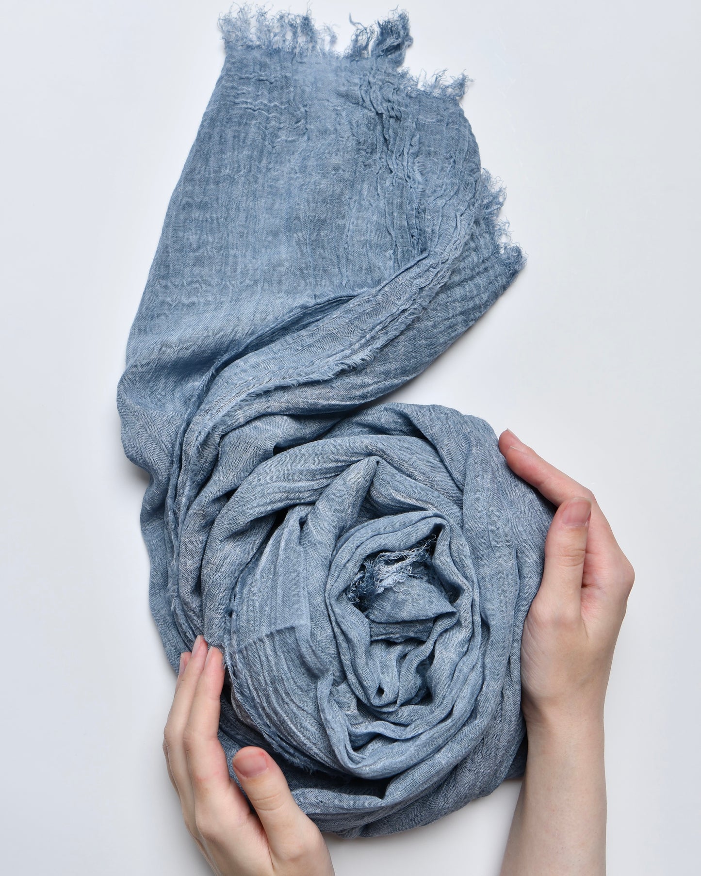 The Cotton Scarf in blue jeans