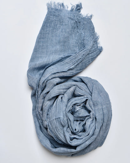 The Cotton Scarf in blue denim