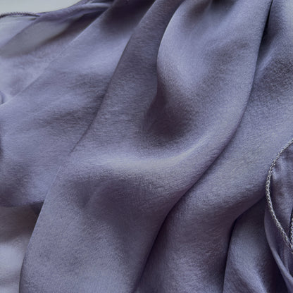 The Double-Layered Silk Chiffon Scarf – Charcoal Lavender