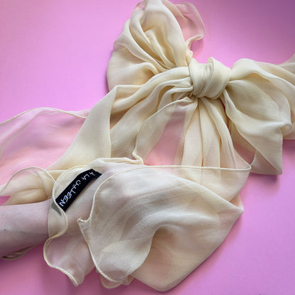 The à la Leen Single-Layered Silk Scarf- Warm Butter Yellow