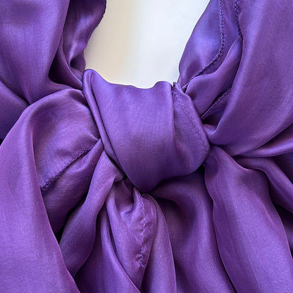 The à la Leen Double-Layered Silk Scarf- Deep Violet