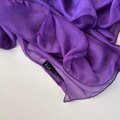 The à la Leen Double-Layered Silk Scarf- Deep Violet