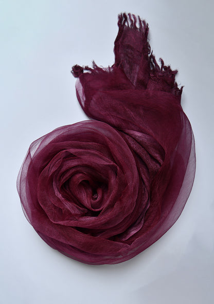 The OrganzaXCotton Double-Layered Scarf in Burgundy