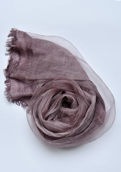 The OrganzaXCotton Double-Layered Scarf in Muted Lavender