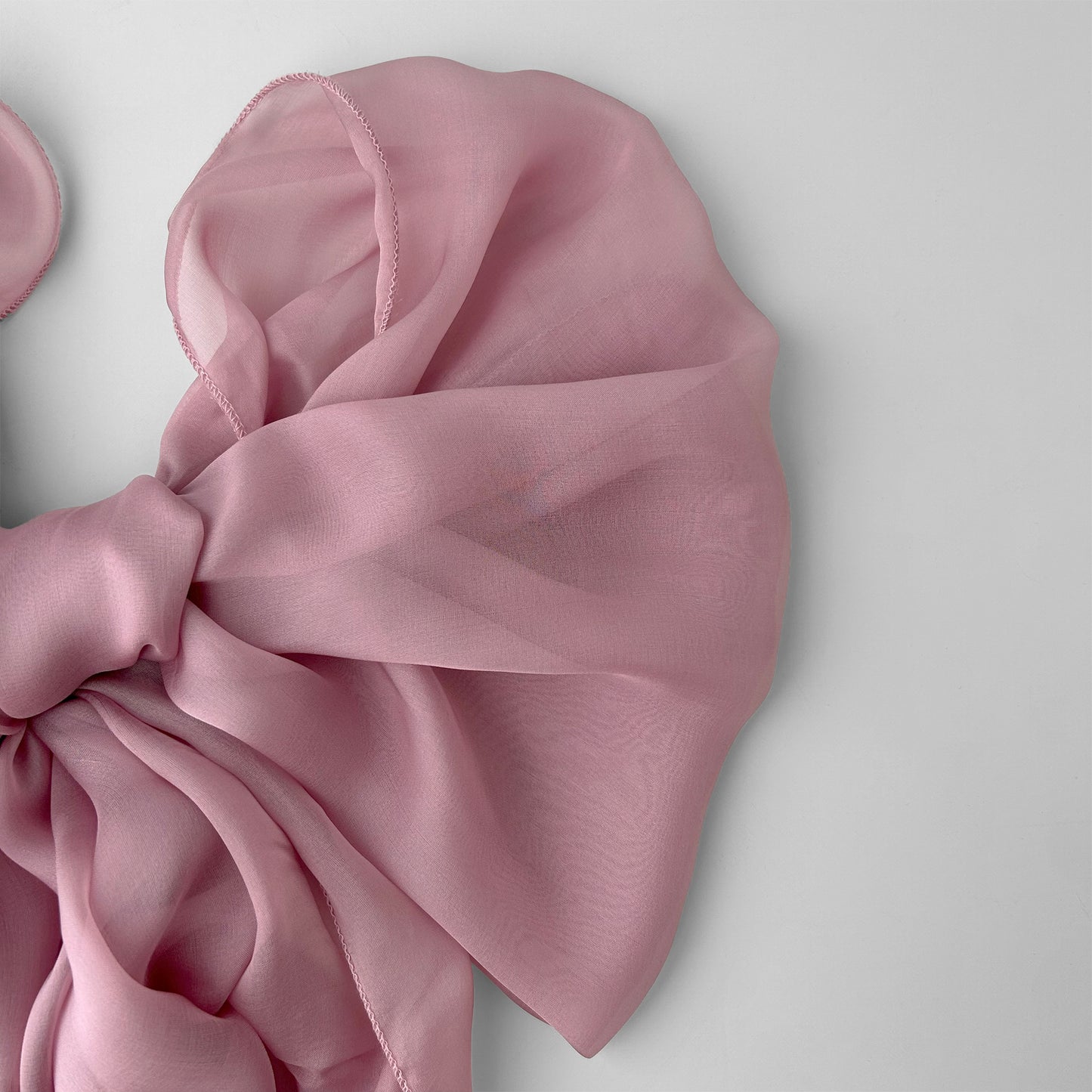The Single-Layered Silk Chiffon Scarf – Dusty Mauve Rose