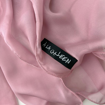 The Single-Layered Silk Chiffon Scarf – Dusty Mauve Rose