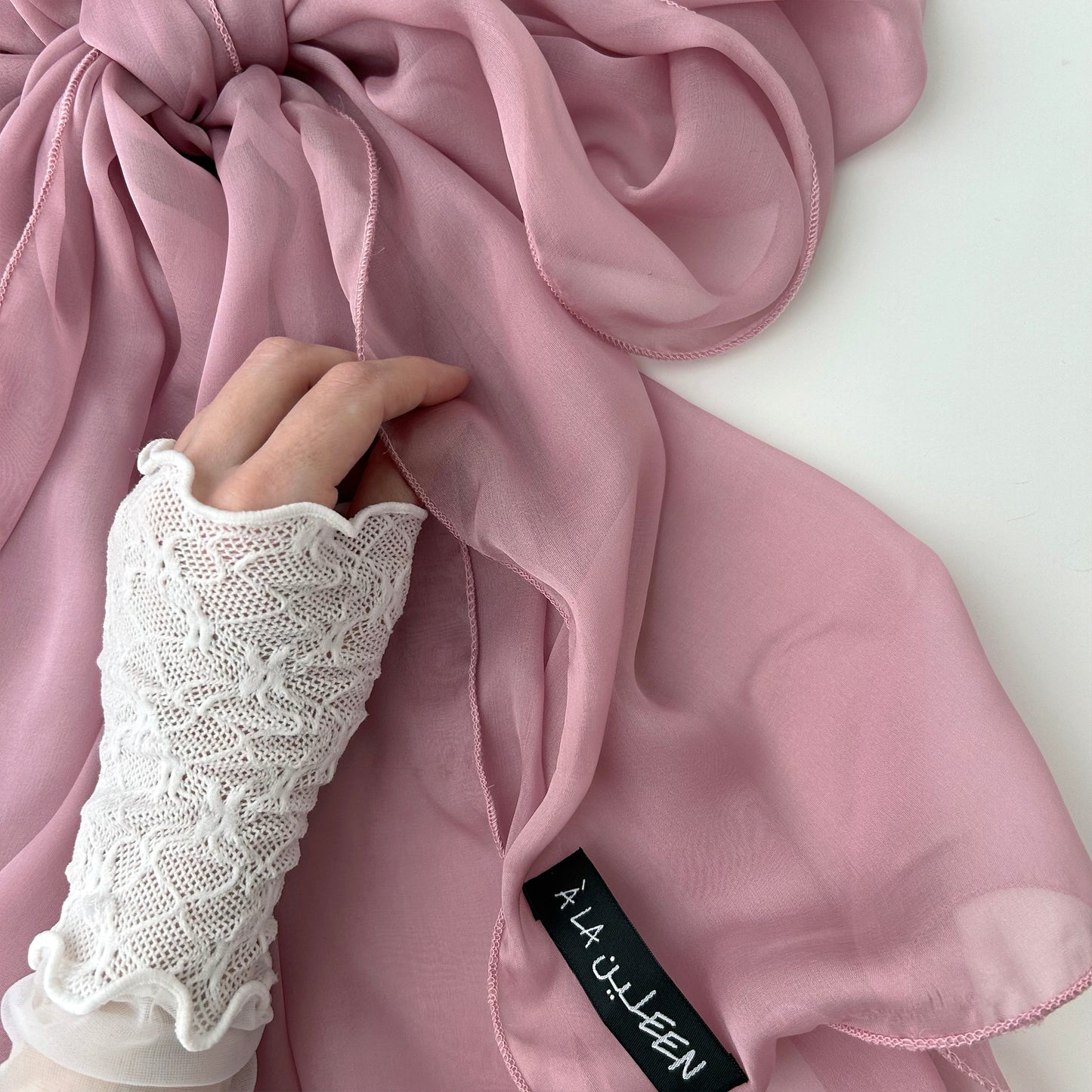 The Single-Layered Silk Chiffon Scarf – Dusty Mauve Rose