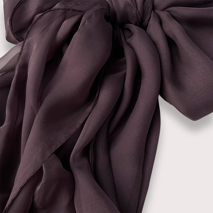 The Double-Layered Silk Chiffon Scarf – Plum Brown