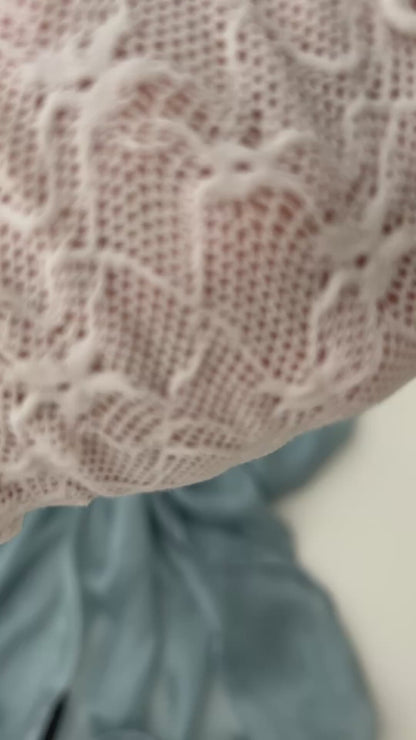 The Single-Layered Silk Chiffon Scarf – Grayish Blue