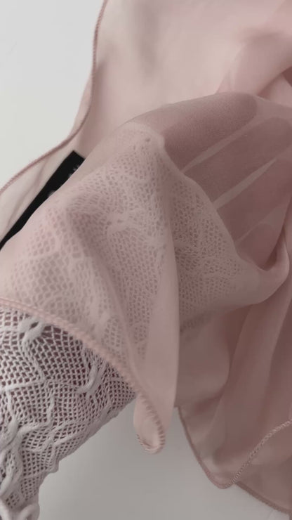 The Single-Layered Silk Chiffon Scarf – Nude Ballet Pink