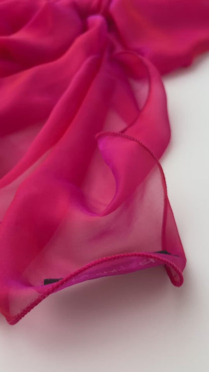 The à la Leen Single-Layered Silk Scarf- Iridescent Frosted Berry- Special Edition🤍